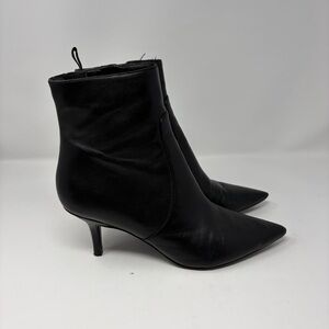 Guess Black Heeled Boots GW Dierdra Black Leather Sz 10 See Pics*